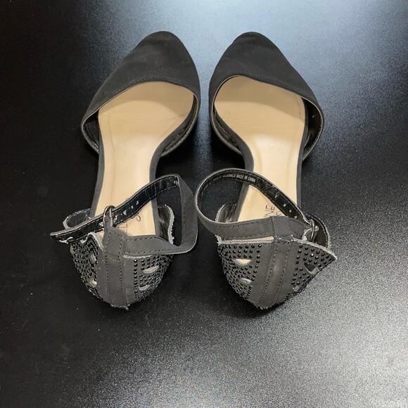 Madeline Stuart Black Flat Rhinestone Shoes Size 7.5 - Picture 4 of 10